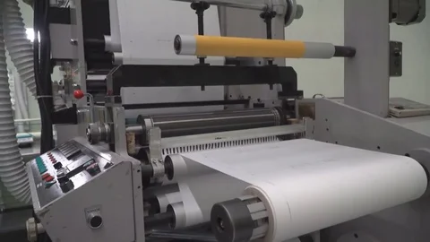 Work of offset printing machine Stock Footage 83729195