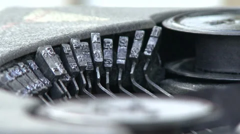 Work old typewriter Video stock 33637483
