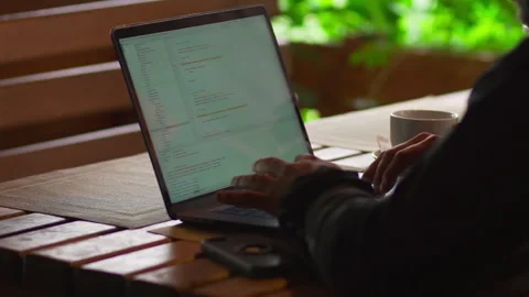 Work online. Freelance. Software. Programmer encodes Vidéo 173081075