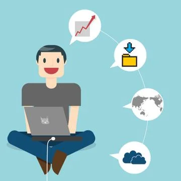 Work Online Stock Illustration