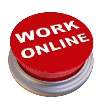 Work online. Red button labeled 스톡 일러스트