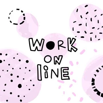 Work online vector stock illustration. Abstract contemporary modern trendy .. Stock Illustration