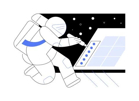 Work in open space abstract concept vector illustration. Stock Illustration