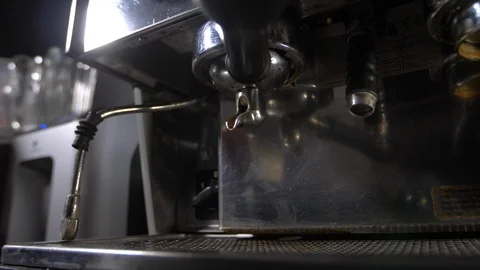 The work of the operator of the modern coffee machine. Stock Footage 88183467