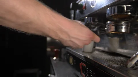 The work of the operator of the modern coffee machine. Video stock 88183597