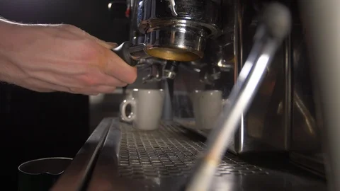 The work of the operator of the modern coffee machine. Video stock 88184055