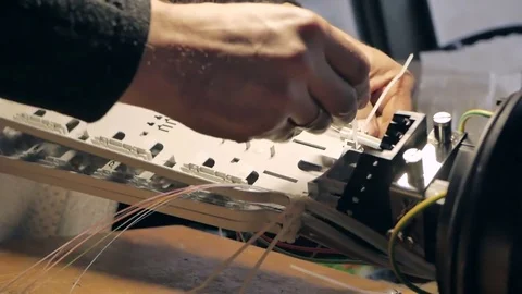 Work with the optical fiber Stock Footage 73184360