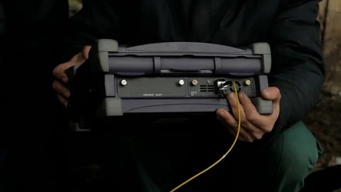 Work with the optical fiber Stock Footage 126948340