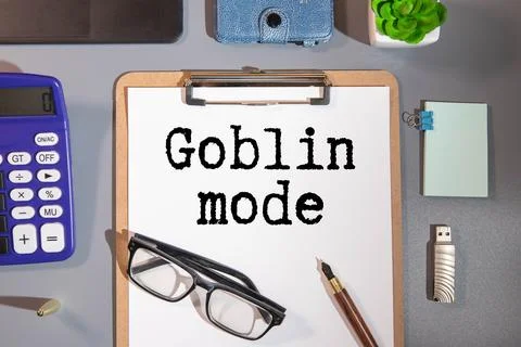 Work or goblin mode symbol. Concept word Work mode Goblin mode on wooden cubes. Stock Photos