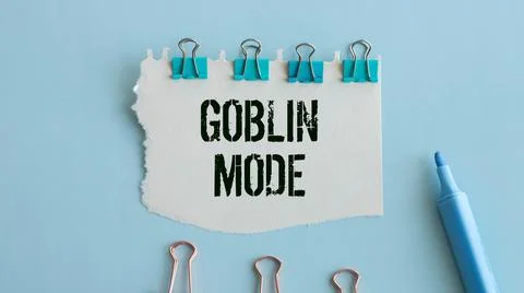 Work or goblin mode symbol. Concept word Work mode Goblin mode on wooden cubes. Stock Photos