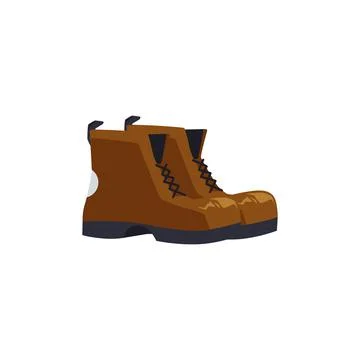 Work or road rough boots pair, flat vector illustration isolated on white. Ilustração Stock