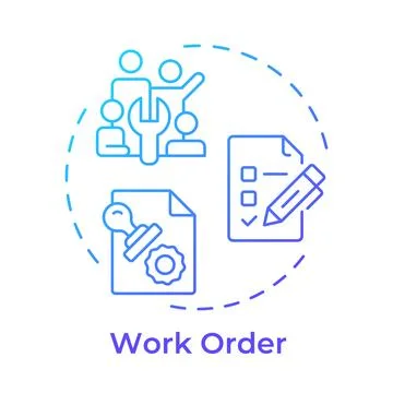 Work order blue gradient concept icon Ilustración de archivo