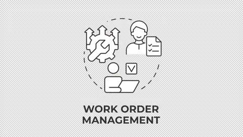 Work order management line concept icon animation Stock Footage 337774335