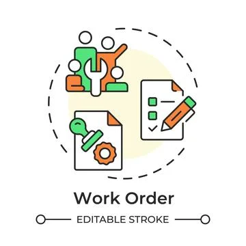 Work order multi color concept icon Stock Illustration