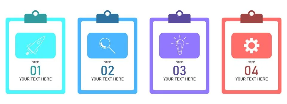 Work order schedule concept in the form of clipboards. Work order schedule. Stock Illustration