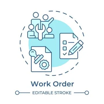 Work order soft blue concept icon Stock Illustration