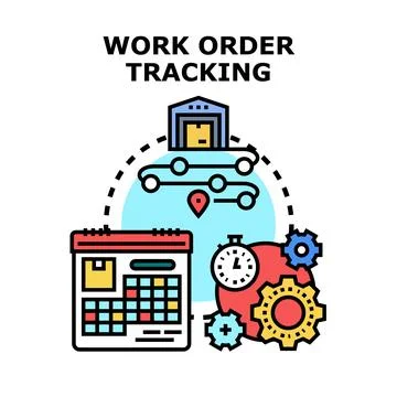 Work order tracking system for logistics and delivery Stock Illustration