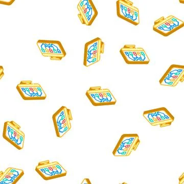 Work organization isometric icon seamless pattern Stock Illustration