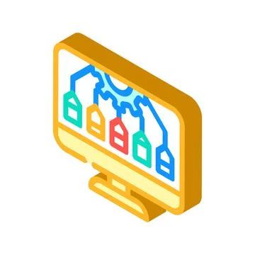 Work organization isometric icon vector illustration 스톡 일러스트