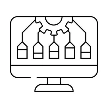 Work organization line icon vector illustration 스톡 일러스트