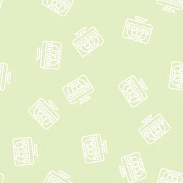 Work organization line vector seamless pattern Stock Illustration