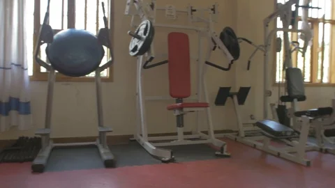Work out materials in a gym Stock Footage 109206215