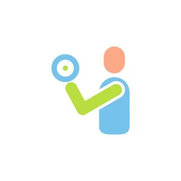 Work out vector icon logo design Stock Illustration