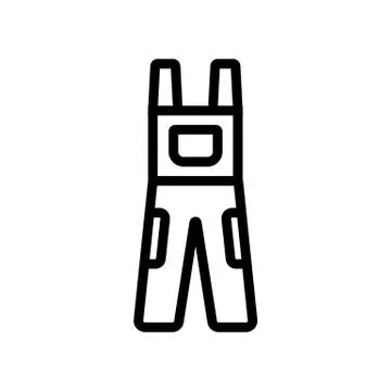 Work overalls on figure icon vector outline illustration 스톡 일러스트