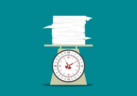 Work overtime on scale Stock Illustration