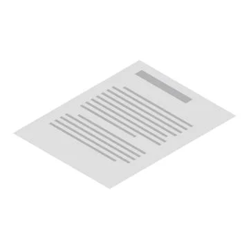 Work paper icon, isometric style 스톡 일러스트