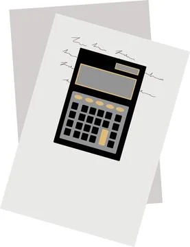 Work papers, business papers and a calculator. Stock Illustration