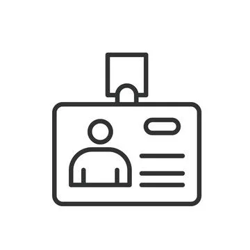 Work pass, icon in line design. Work, pass, access, ID, badge, employee Stock Illustration
