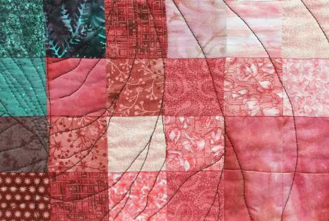 Work of patchwork fabric with many forms Stock Photos