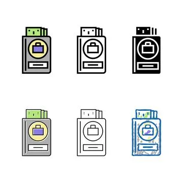 Work pay allowance color icon variants vector Stock Illustration