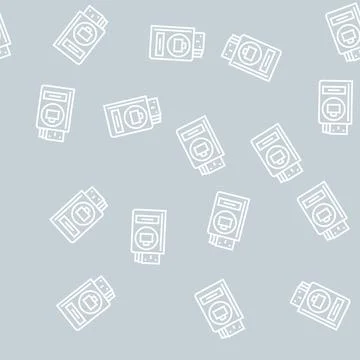 Work pay allowance line seamless pattern Stock Illustration