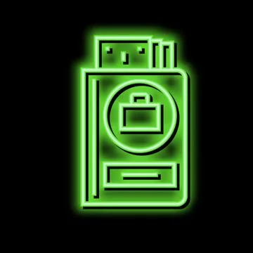Work pay allowance neon glow icon illustration Stock Illustration