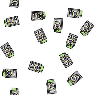 Work pay allowance vector seamless pattern Stock Illustration