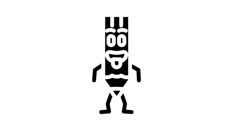 Work pen character glyph icon animation Stock Footage 326743833