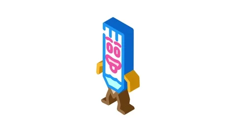 Work pen character isometric icon animation Stock Footage 327290995