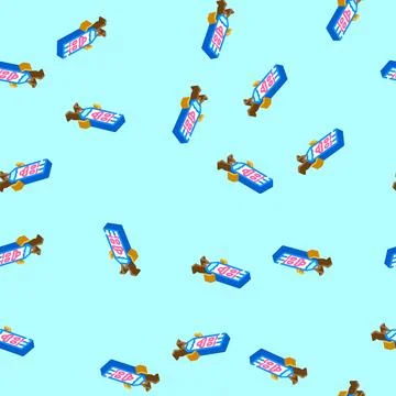 Work pen character isometric icon seamless pattern Stock Illustration