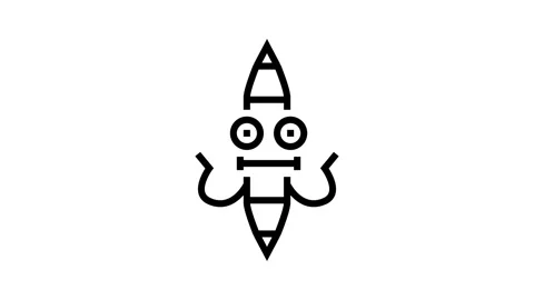 Work pen character line icon animation Stock Footage 326133534