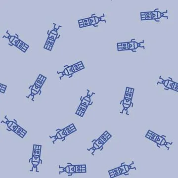 Work pen character line vector seamless pattern Stock Illustration