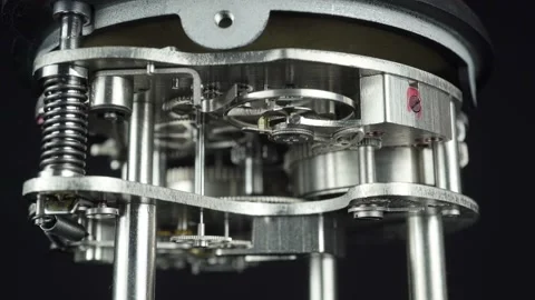Work Of The Pendulum Old Of The Aviation Mechanical Clock. Stock Footage 232130533