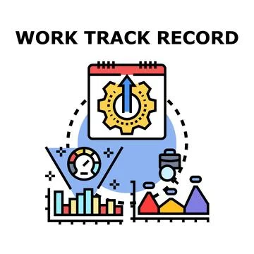 Work performance tracking record business analytics concept Stock Illustration
