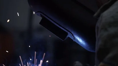 Work performs welding. Welding Stock Footage 71506339