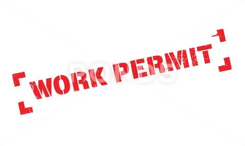 Work Permit rubber stamp Stock Illustration