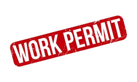 Work Permit Rubber Stamp. Red Work Permit Rubber Grunge Stamp Seal Vector I.. Stock Illustration