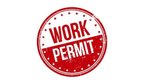 Work Permit Rubber Stamp. Red Work Permit Rubber Grunge Stamp Seal Vector I.. Stock Illustration