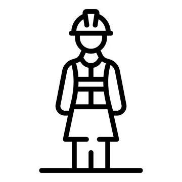 Work person icon outline vector. Female engineer 스톡 일러스트
