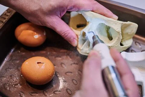 Work with a piezo instrument in the educational process of bone processing Stock Photos